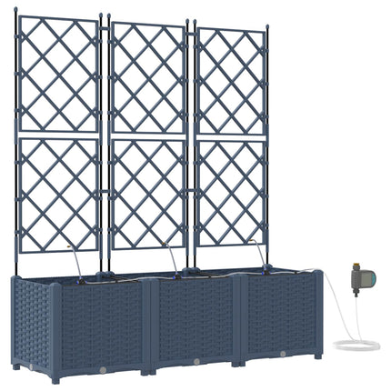 Trädgårdsplanterare 3 pcs Grå 120 x 40 x 142 cm Plast