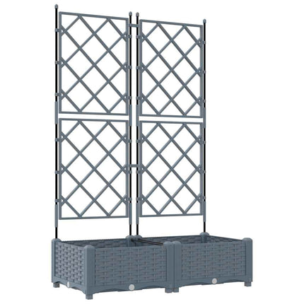 Trädgårdsplanterare 2 st Ljusgrå 80 x 40 x 125,5 cm PP