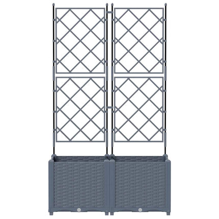 Trädgårdsplanterare 2 pcs Ljusgrå 80 x 40 x 143 cm Plast