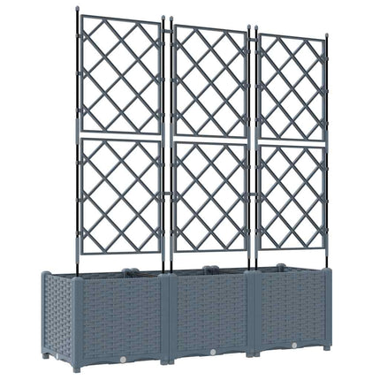 Trädgårdsplanterare 3 st Ljusgrå 120 x 40 x 143 cm PP