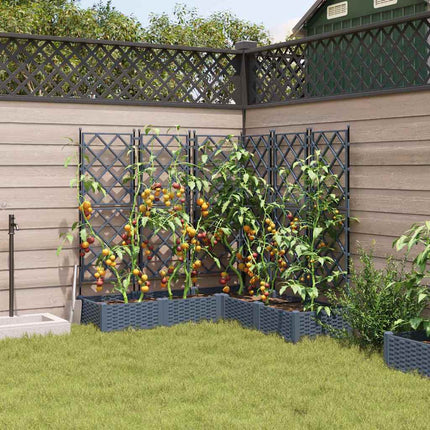 Trädgårdsplanterare 5 pcs Ljusgrå 120 x 120 x 125,5 cm Plast