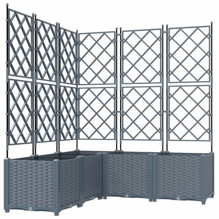 Trädgårdsplanterare 5 pcs Ljusgrå 120 x 120 x 143 cm Plast