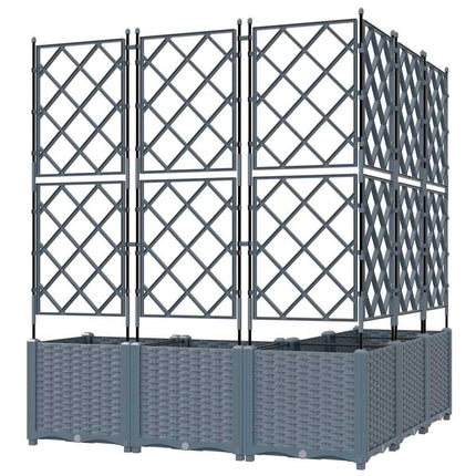 Trädgårdsplanterare 5 pcs Ljusgrå 120 x 120 x 143 cm Plast