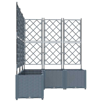 Trädgårdsplanterare 5 pcs Ljusgrå 120 x 120 x 143 cm Plast