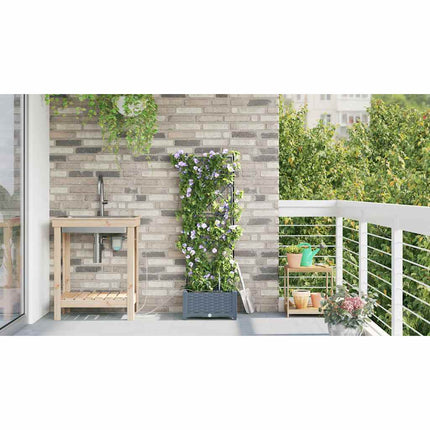Trädgårdsplanterare Ljusgrå 40 x 40 x 126 cm Plast