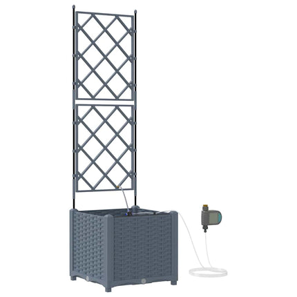 Trädgårdsplanterare 2 pcs Ljusgrå 40 x 40 x 142 cm Plast