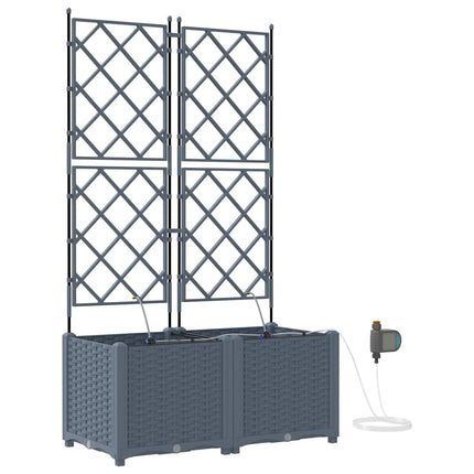 Trädgårdsplanterare 2 pcs Ljusgrå 80 x 40 x 142 cm Plast
