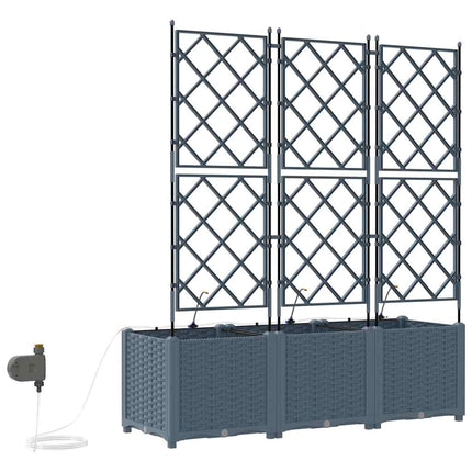 Trädgårdsplanterare 3 st Ljusgrå 120 x 40 x 142 cm PP