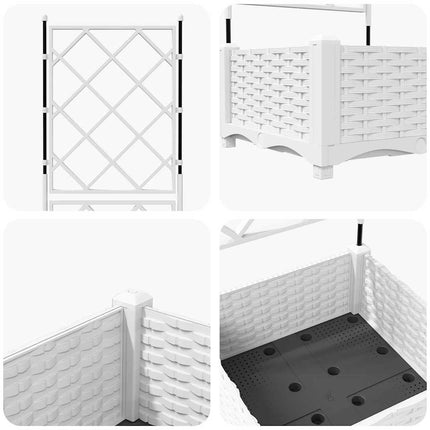 Trädgårdsplanterare Vit 40 x 40 x 125,5 cm Plast
