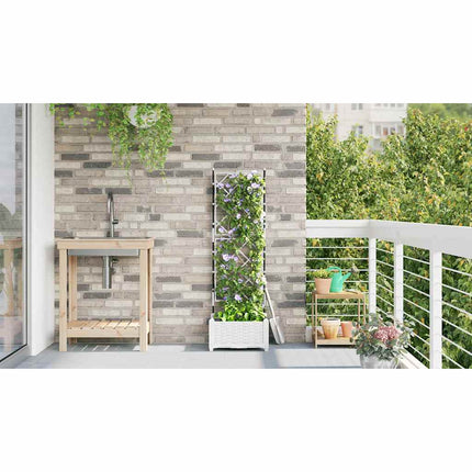 Trädgårdsplanterare Vit 40 x 40 x 125,5 cm Plast