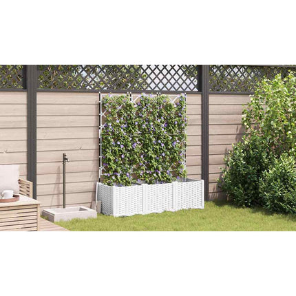 Trädgårdsplanterare 3 pcs Vit 120 x 40 x 143 cm Plast