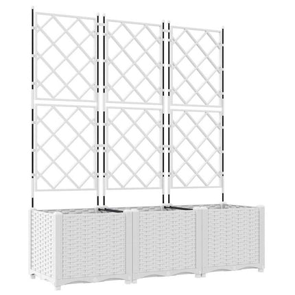 Trädgårdsplanterare 3 pcs Vit 120 x 40 x 143 cm Plast