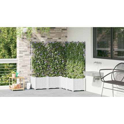 Trädgårdsplanterare 5 pcs Vit 120 x 120 x 143 cm Plast