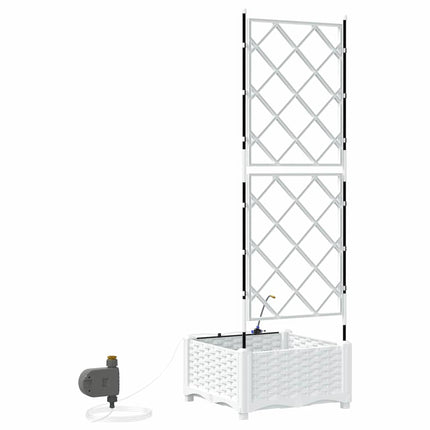 Trädgårdsplanterare Vit 40 x 40 x 126 cm PP