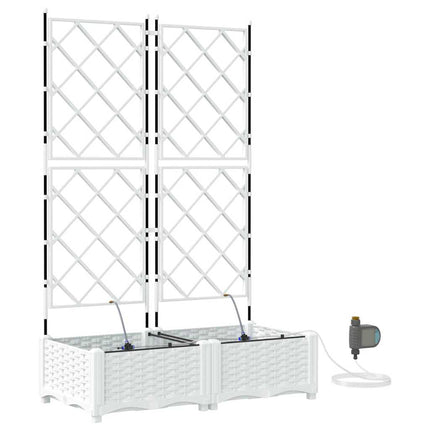 Trädgårdsplanterare 2 st Vit 80 x 40 x 126 cm PP