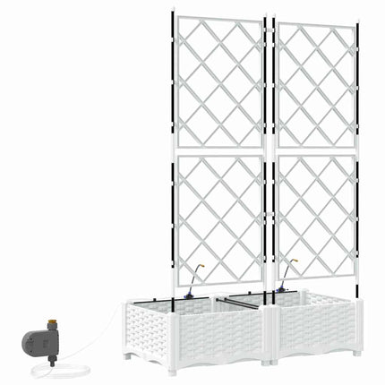 Trädgårdsplanterare 2 st Vit 80 x 40 x 126 cm PP