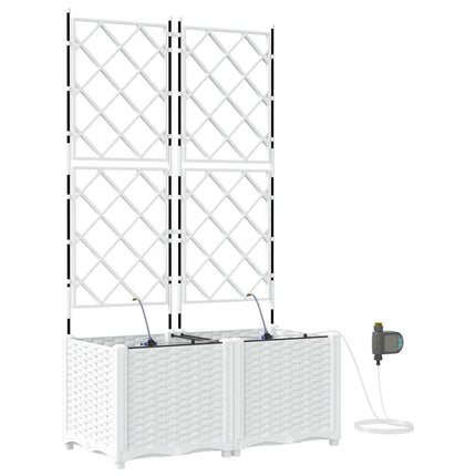 Trädgårdsplanterare 2 st Vit 80 x 40 x 142 cm PP