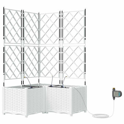 Trädgårdsplanterare 3 st Vit 80 x 80 x 142 cm PP