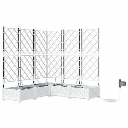 Trädgårdsplanterare 5 st Vit 120 x 120 x 126 cm PP