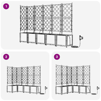 Trädgårdsplanterare 5 pcs Vit 120 x 120 x 142 cm Plast