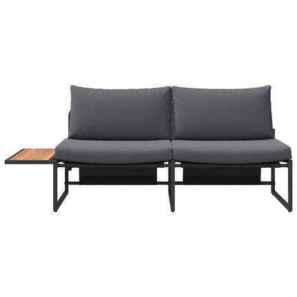 Trädgårdsoffa med kudde Antracit 200,5 x 70 x 85,5 cm Stål