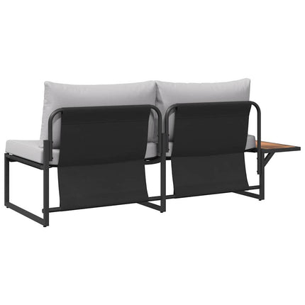 Trädgårdsoffa med kudde Ljusgrå 200,5 x 70 x 85,5 cm Stål