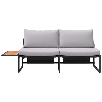 Trädgårdsoffa med kudde Ljusgrå 200,5 x 70 x 85,5 cm Stål