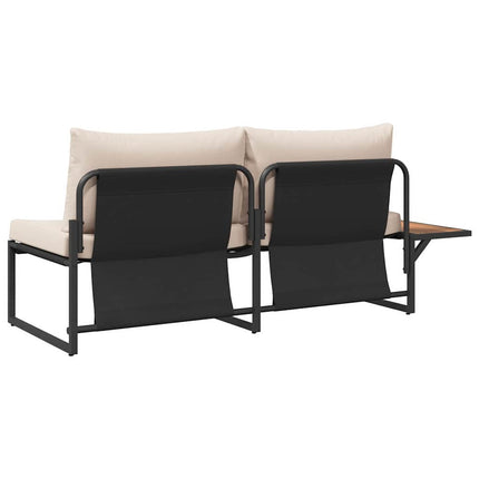 Trädgårdsoffa med kudde Taupe 200,5 x 70 x 85,5 cm Stål