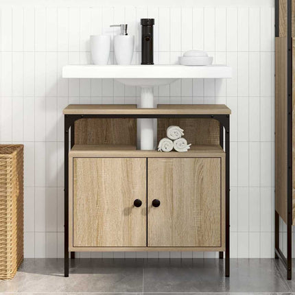 Badrumsskåp med lagring Beige 60 x 30 x 60 cm Konstruerat trä