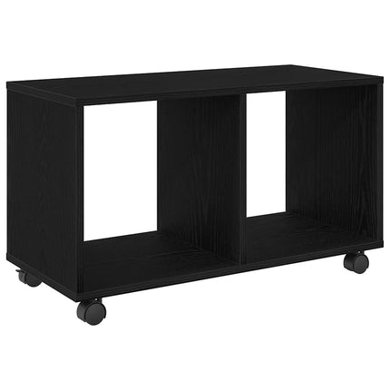 Sidobord med hylla Svart Ek 72 x 33 x 42,5 cm Konstruerat trä