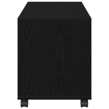 Sidobord med hylla Svart Ek 72 x 33 x 42,5 cm Konstruerat trä