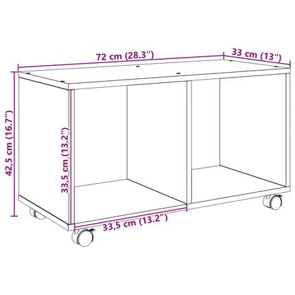 Sidobord Svart Ek 72 x 33 x 42,5 cm Konstruerat trä