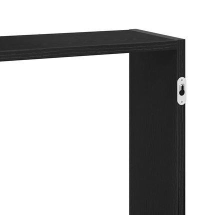 Vägghylla svart ek 159x18x65 cm konstruerat trä