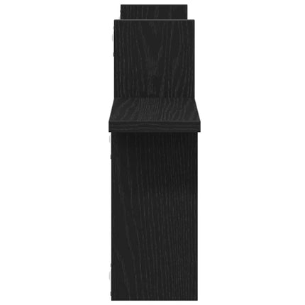Vägghyllor 2 st svart ek 38x12x38 cm konstruerat trä