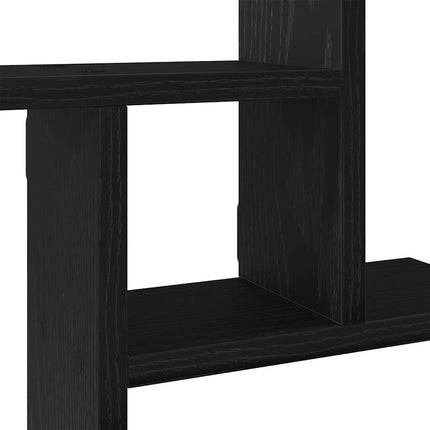 Vägghyllor 2 st svart ek 38x12x38 cm konstruerat trä