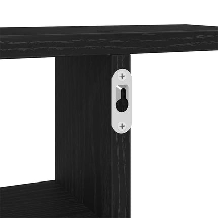 Vägghyllor 2 st svart ek 38x12x38 cm konstruerat trä
