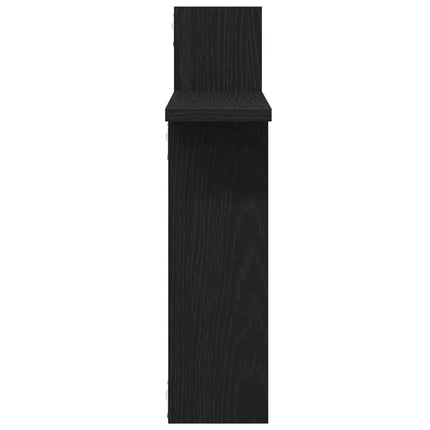 Vägghyllor 2 st svart ek 50x12x50 cm konstruerat trä