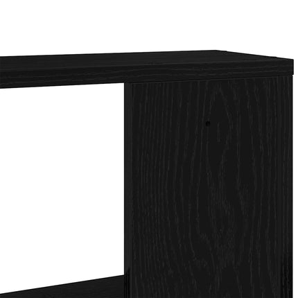 Vägghyllor 2 st svart ek 50x12x50 cm konstruerat trä