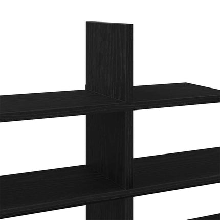 Vägghylla svart ek 124,5x18x60,5 cm konstruerat trä