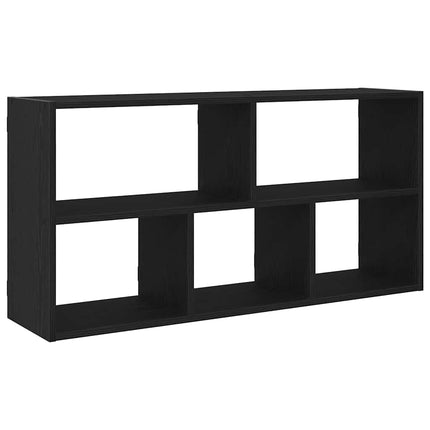 Vägghylla svart ek 100x25x50 cm konstruerat trä