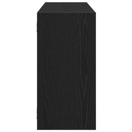 Vägghylla svart ek 100x25x50 cm konstruerat trä