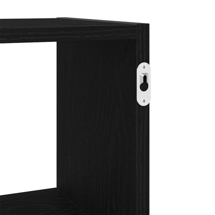 Vägghylla svart ek 100x25x50 cm konstruerat trä