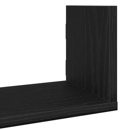 Vägghyllor 3 st svart ek 58x18x18 cm konstruerat trä