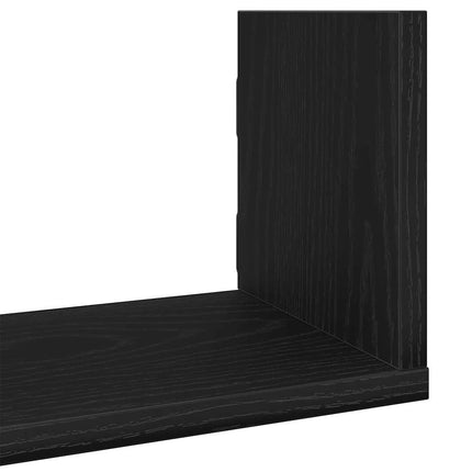 Vägghyllor 3 st svart ek 80x18x18 cm konstruerat trä