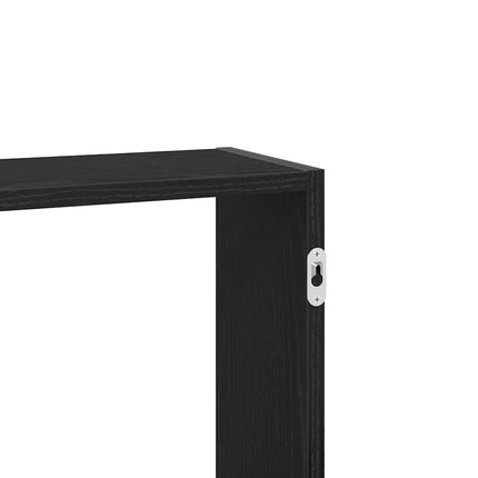 Vägghylla svart ek 159x18x66 cm konstruerat trä