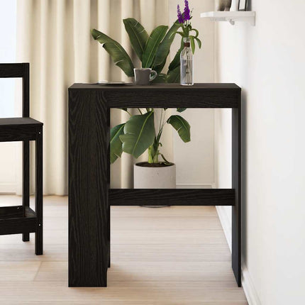 Barbord med hyllor svart ek 90x40x103,5 cm konstruerat trä