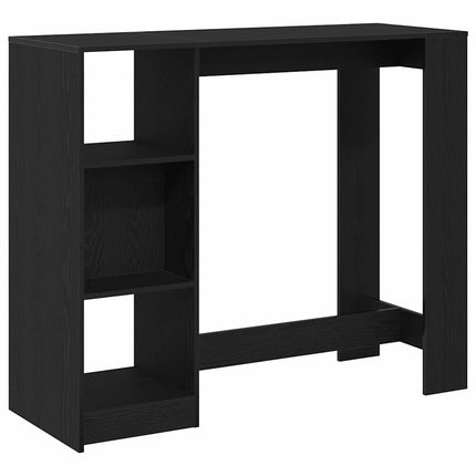Barbord med hylla Svart Ek 124 x 46 x 103.5 cm Konstruerat trä