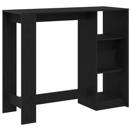 Barbord med hylla Svart Ek 124 x 46 x 103.5 cm Konstruerat trä