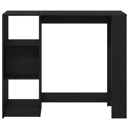 Barbord med hylla Svart Ek 124 x 46 x 103.5 cm Konstruerat trä