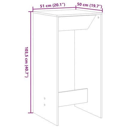 Barbord Svart Ek 51 x 50 x 103,5 cm Konstruerat trä